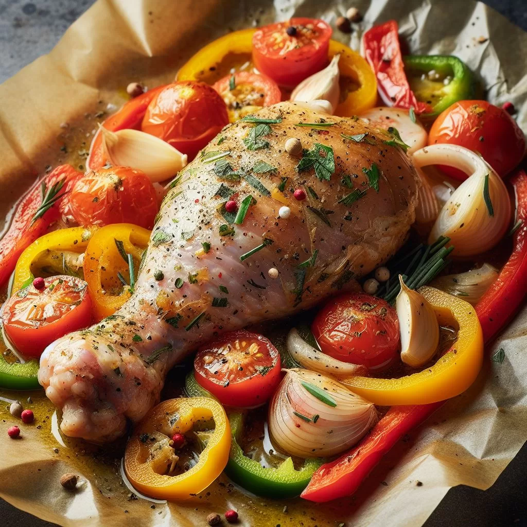 papillote de poulet basquaise